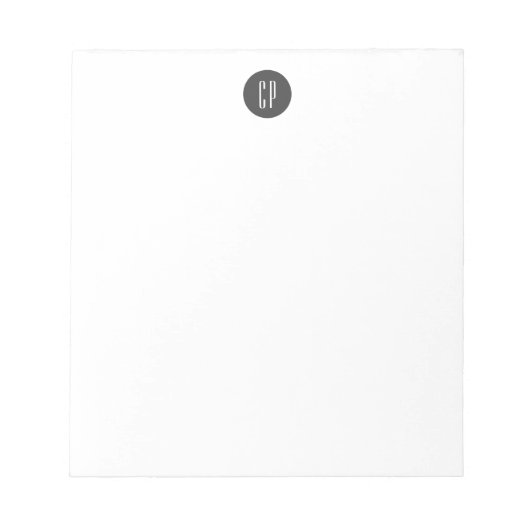 Bloc-note Monogramme Moderne Professionnel Simple Initiales (Devant)