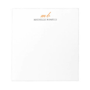 Bloc-note Monogramme Moderne Professionnel Simple Minimalist