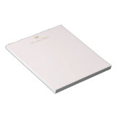 Bloc-note Monogramme Moderne Rose Doré Script (Incliné)