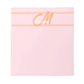 Bloc-note Monogramme moderne rose vif initial (Devant)