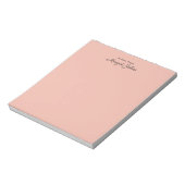Bloc-note Monogramme moderne Simple Blush rose et noir (Tourné)