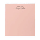 Bloc-note Monogramme moderne Simple Blush rose et noir (Devant)