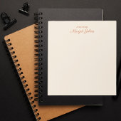 Bloc-note Monogramme moderne Simple Design Blanc ivoire & co