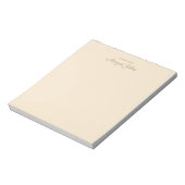 Bloc-note Monogramme moderne Simple Design Blanc ivoire & or (Tourné)