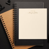 Bloc-note Monogramme moderne Simple Design Blanc ivoire & or