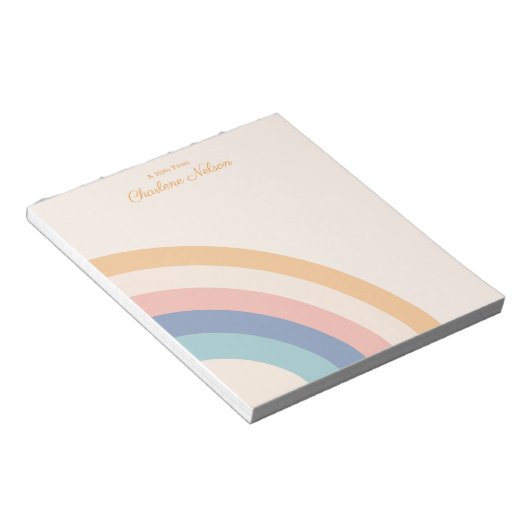 Bloc-note Monogramme moderne Simple élégant Retro Arc-en-cie (Incliné)