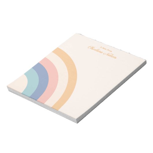 Bloc-note Monogramme moderne Simple élégant Retro Arc-en-cie (Tourné)