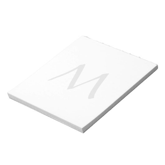 Bloc-note Monogramme Moderne Simple Minimaliste Uni (Tourné)
