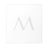 Bloc-note Monogramme Moderne Simple Minimaliste Uni (Devant)