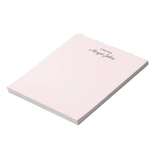 Bloc-note Monogramme Moderne Simple Style Pastel Rose (Tourné)