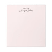 Bloc-note Monogramme Moderne Simple Style Pastel Rose (Devant)