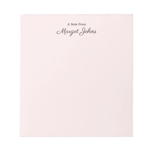 Bloc-note Monogramme Moderne Simple Style Pastel Rose (Devant)