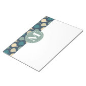 Bloc-note Monogramme Motif à air chaud Blue Retro (Incliné)
