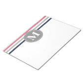 Bloc-note Monogramme Motif à rayures bleu marine (Incliné)