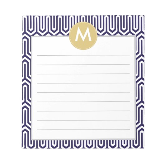 Bloc-note Monogramme Motif Abstrait initial dans la Monnaie (Devant)