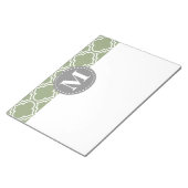 Bloc-note Monogramme Motif en treillis marocain vert foncé (Incliné)
