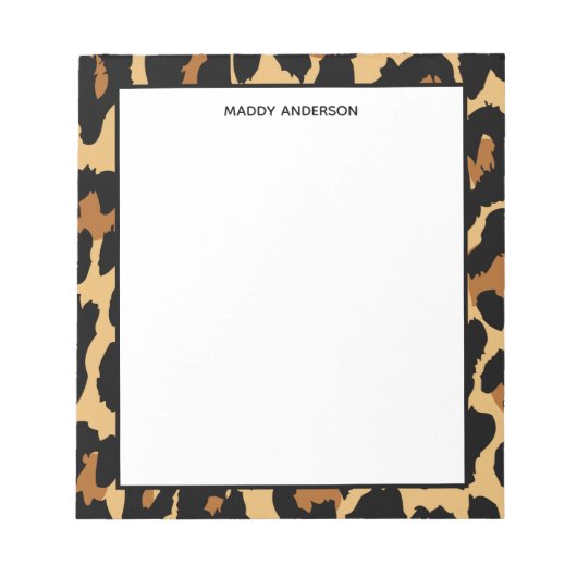 Bloc-note Monogramme motif imprimé animal léopard guépard (Devant)