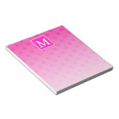 Bloc-note Monogramme motif rose chaud cercles (Incliné)
