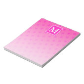 Bloc-note Monogramme motif rose chaud cercles (Tourné)