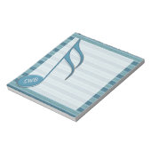 Bloc-note Monogramme musique note et rayures dans les tons b (Tourné)