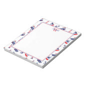 Bloc-note Monogramme nautique de voiliers chic (Tourné)