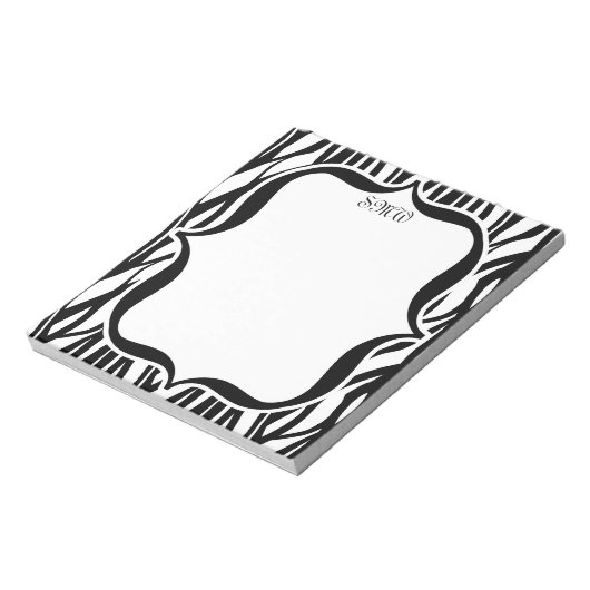 Bloc-note Monogramme noir/blanc Funky Zebra (Tourné)