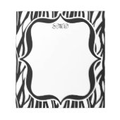 Bloc-note Monogramme noir/blanc Funky Zebra (Devant)
