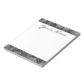Bloc-note Monogramme noir blanc Ikat Cercle Motif géométriqu (Tourné)