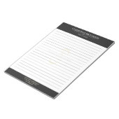 Bloc-note Monogramme Noir Blanc Moderne Elégant Linne (Incliné)