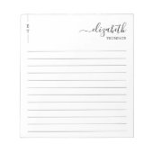 Bloc-note Monogramme noir et blanc classique simple (Devant)