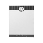 Bloc-note Monogramme noir et blanc Personnalisé (Tourné)