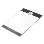 Bloc-note Monogramme noir et blanc Personnalisé (Incliné)