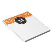 Bloc-note Monogramme noir Motif de chaume d'Halloween orange (Incliné)