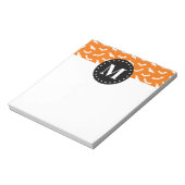 Bloc-note Monogramme noir Motif de chaume d'Halloween orange (Tourné)