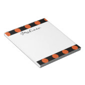 Bloc-note Monogramme Noir Orange Chic Polka Motif (Incliné)