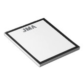 Bloc-note Monogramme noir simple et moderne (Incliné)