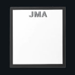 Bloc-note Monogramme noir simple et moderne<br><div class="desc">Créez votre propre papeterie monographique personnalisée avec vos initiales personnalisées ou votre nom dans la typographie minimaliste moderne.</div>