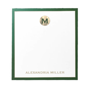 Bloc-note Monogramme Or Luxe Nom initial