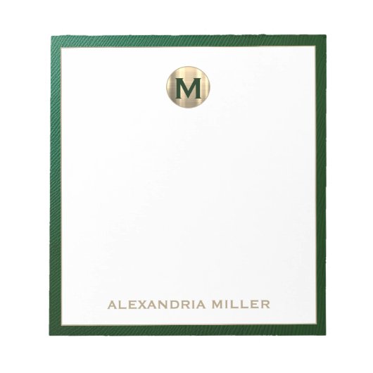 Bloc-note Monogramme Or Luxe Nom initial (Devant)