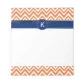 Bloc-note Monogramme Orange Zigzag Motif (Devant)