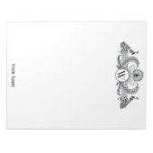 Bloc-note Monogramme Paons Vintage (Devant)