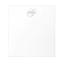 Monogramme partagé calligraphie vert pâle élégant