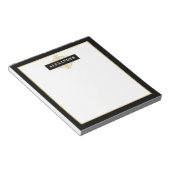 Bloc-note Monogramme personnalisable noir élégant avec dorur (Incliné)