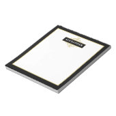 Bloc-note Monogramme personnalisable noir élégant avec dorur (Tourné)