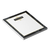 Bloc-note Monogramme personnalisable Paisley noir élégant do (Incliné)