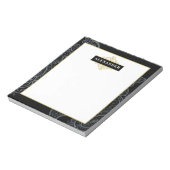 Bloc-note Monogramme personnalisable Paisley noir élégant do (Tourné)