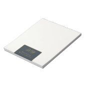 Bloc-note Monogramme personnalisé bleu marine or blanc simpl (Tourné)