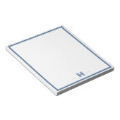Bloc-note Monogramme personnalisé bordure bleu marine (Incliné)