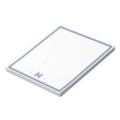 Bloc-note Monogramme personnalisé bordure bleu marine (Tourné)
