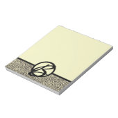 Bloc-note Monogramme personnalisé crème noir léopard (Tourné)